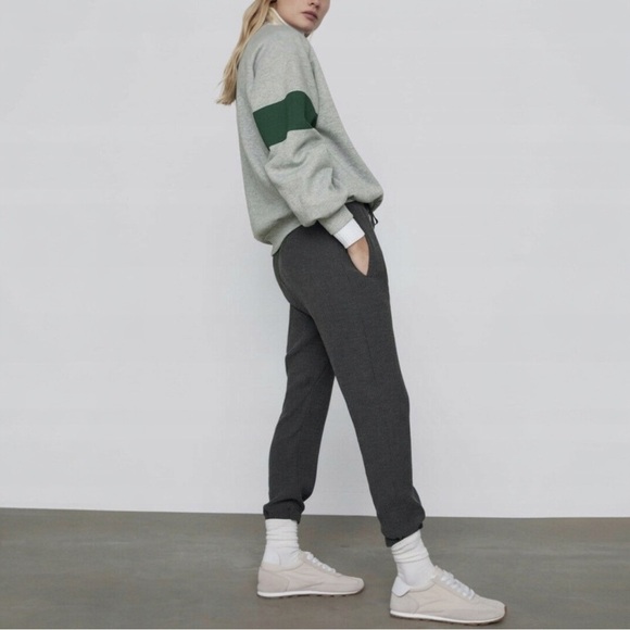 Zara Women’s Jogger Pants Slouchy Loungewear Cozy Casual Graphite Grey Size XS - Picture 3 of 16